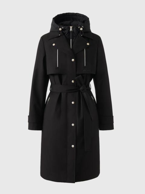 SIOBHAN Down Trench Coat with Removable Bib