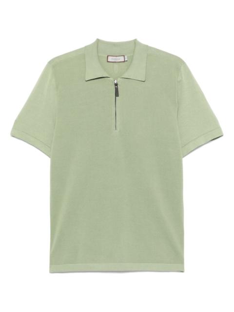 cotton zip-up polo shirt