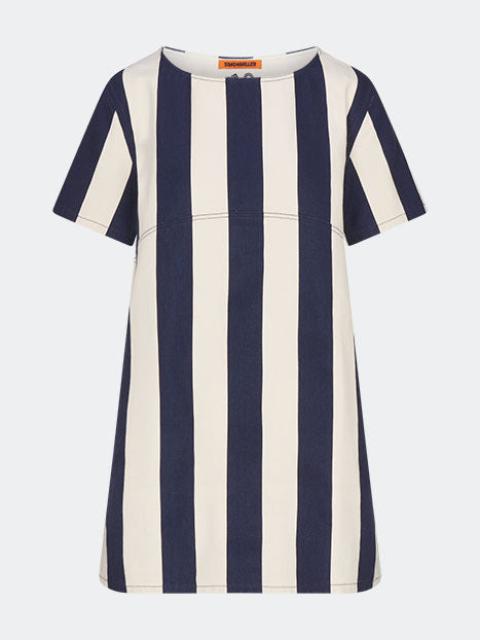 Sahara Short Sleeve Mini Dress In Navy/Cream