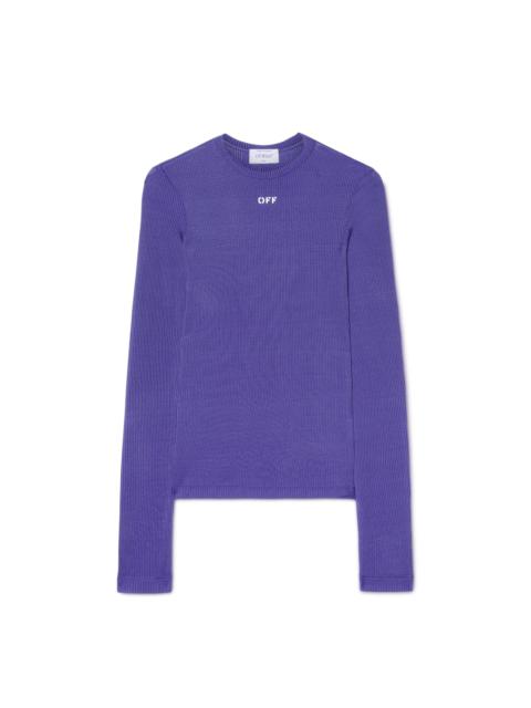 Violet Ribbed Long-sleeved Top