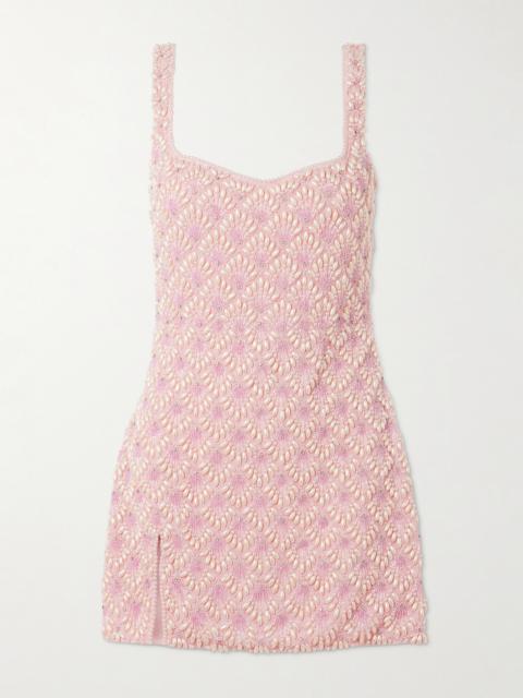 Ariel Embellished Beaded Tulle Mini Dress