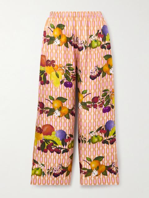 Cannelle Printed Silk-twill Wide-leg Pants