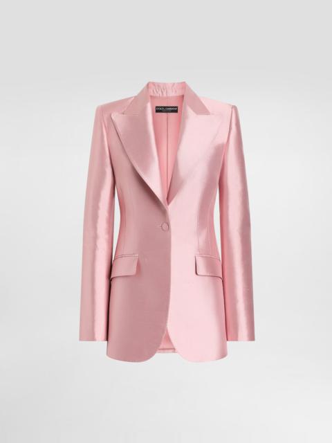 Silk shantung single-breasted jacket