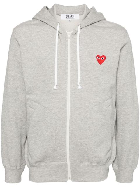 zipped almond eye heart hoodie