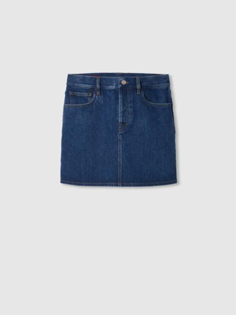 Regular denim skirt with laser logo