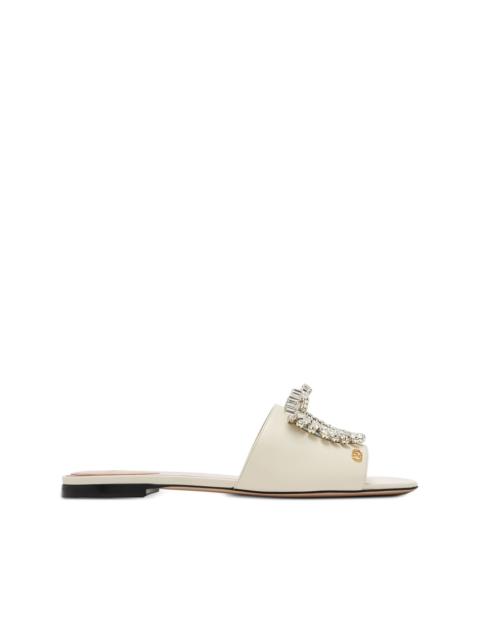 Adamantine crystal-embellished sandals