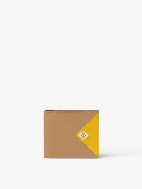 Fendi Lui Wallet Beige and yellow leather bi-fold wallet