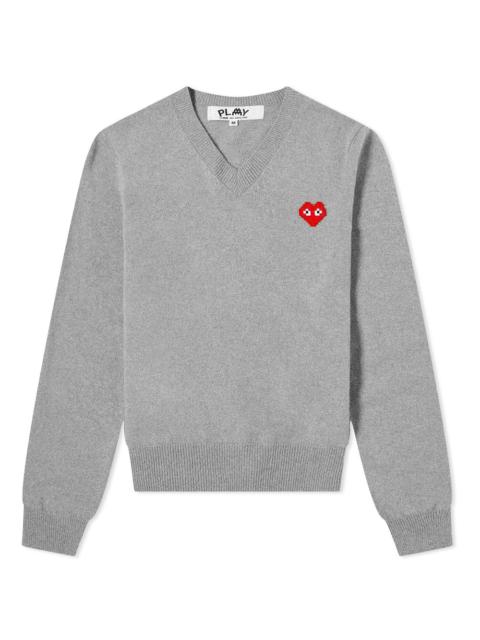 Comme des Garçons Play Invader Heart V-Neck Pullover