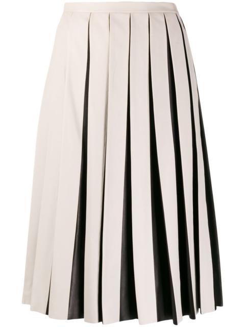 pleated leather skirt