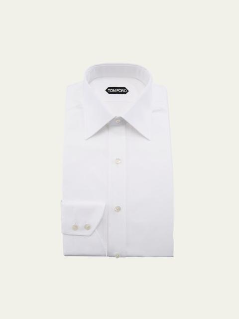 Solid Barrel-Cuff Dress Shirt, White