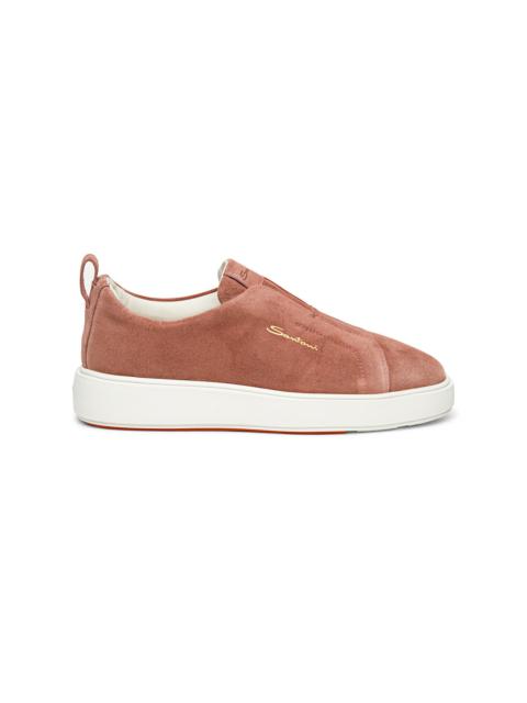 Women’s pink suede slip-on sneaker