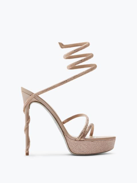 MARGOT CRYSTAL BEIGE PLATFORM SANDAL 130