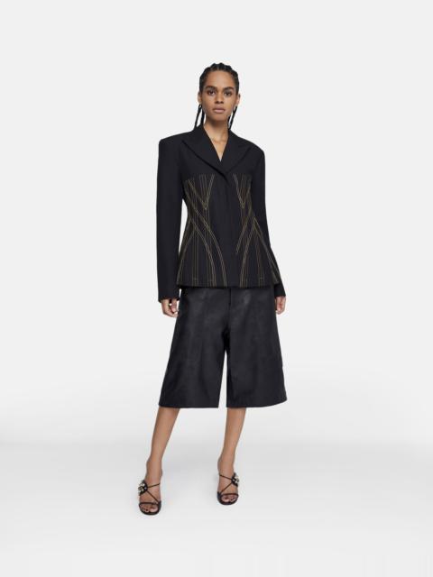 Contrast Stitch Corset Blazer