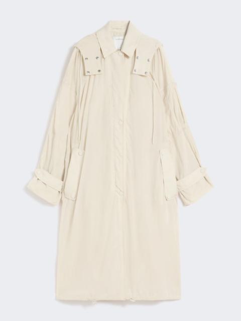 Long taffeta raincoat - vanilla
