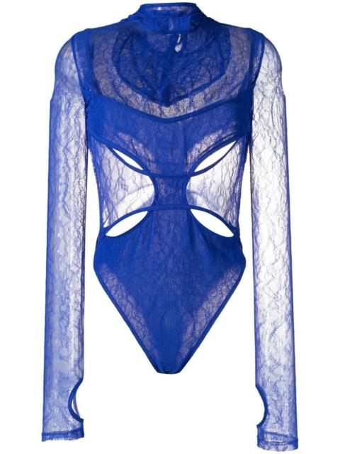 sheer lace masked bodysuit
