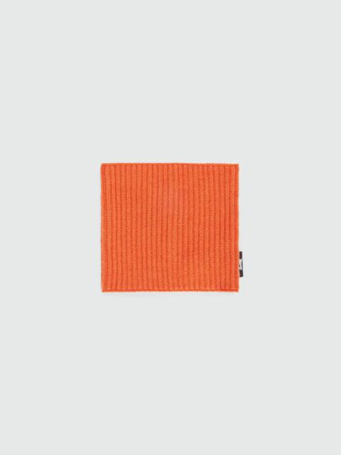 Orange ribbed neck warmer with MSGM label