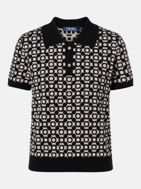 Medera wool jacquard polo sweater