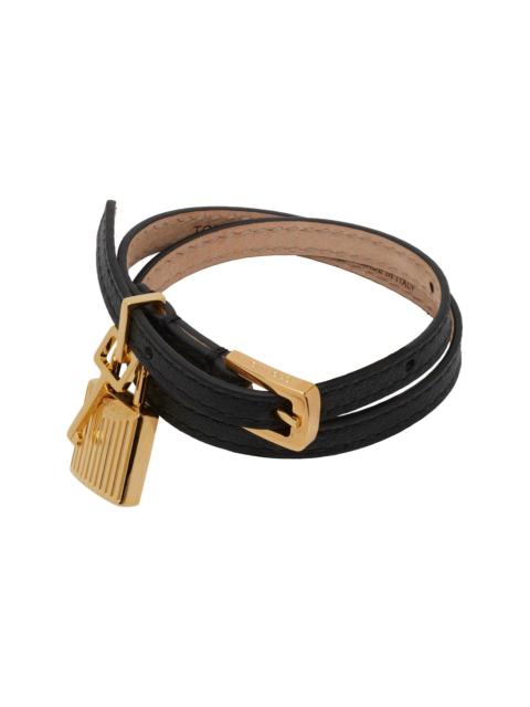 Black Grain Leather Bracelet