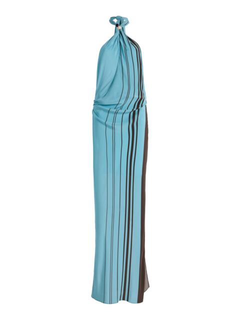 Rioja Striped Crepe Maxi Dress blue