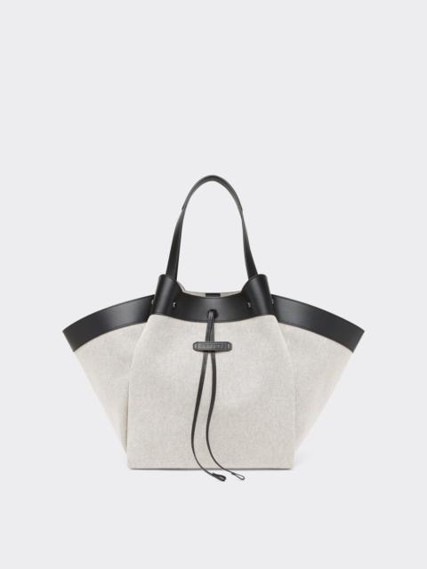 Ferrari tote bag in canvas and leather
