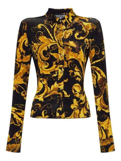 baroque-print long-sleeve shirt