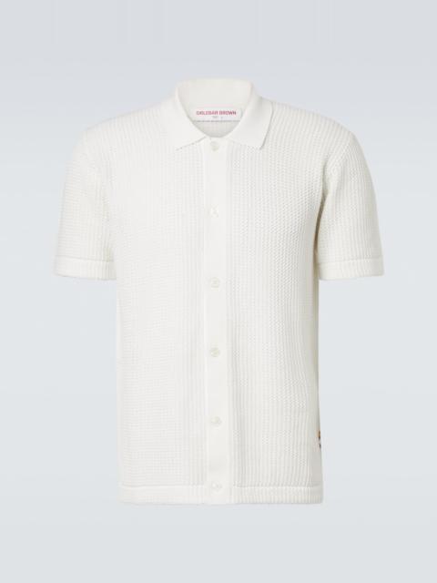 Tiernan crochet cotton polo shirt