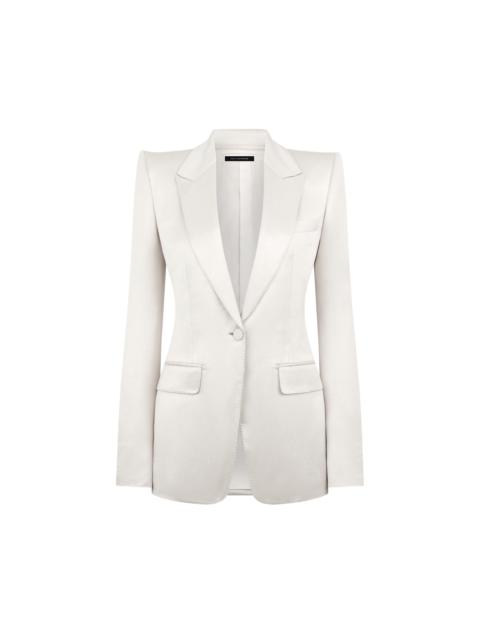 WASHED COTTON SILK BLEND DUCHESSE SINGLE BREASTED JACKET