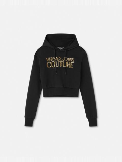 Crystal Logo Crop Hoodie