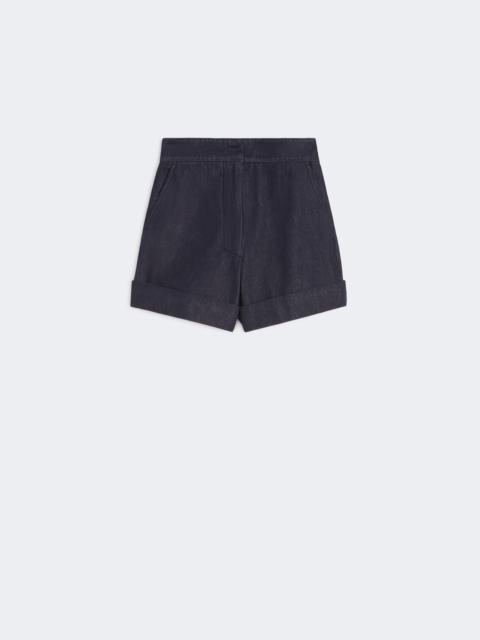 Denim-look cotton shorts - MIDNIGHTBLUE
