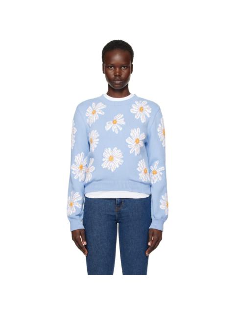 Blue All Over Daisy Print Sweater