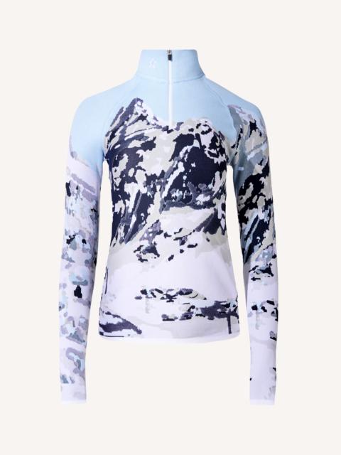 Mountain Print 1/4-Zip Base Layer Top