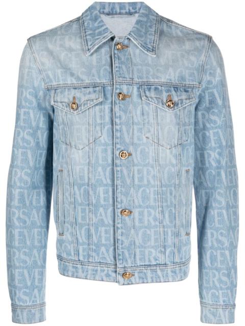 Allover logo-print denim jacket