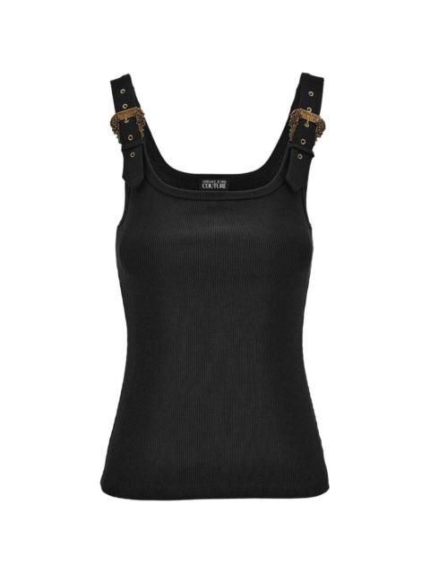 ribbed-knit buckle tank top