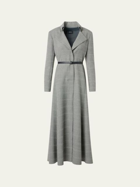 Prince Of Wales Belted Ankle Shirtdress
