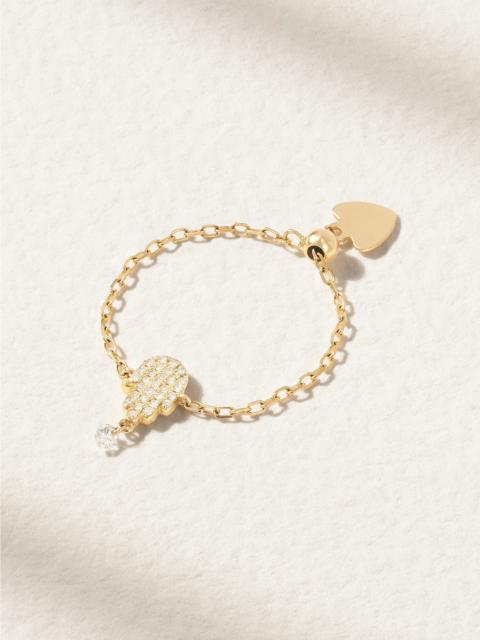 Hand Of Fatima 18-karat Gold Diamond Ring