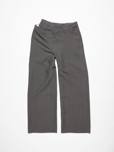 Deconstructed pinstripe trousers - Grey Melange