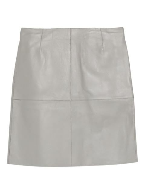 paneled leather skirt