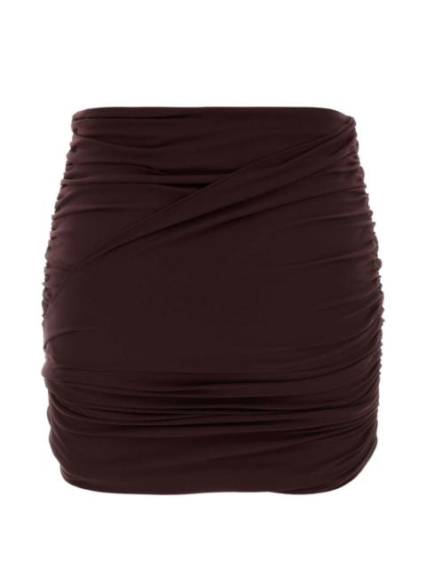 draped ruched mini skirt