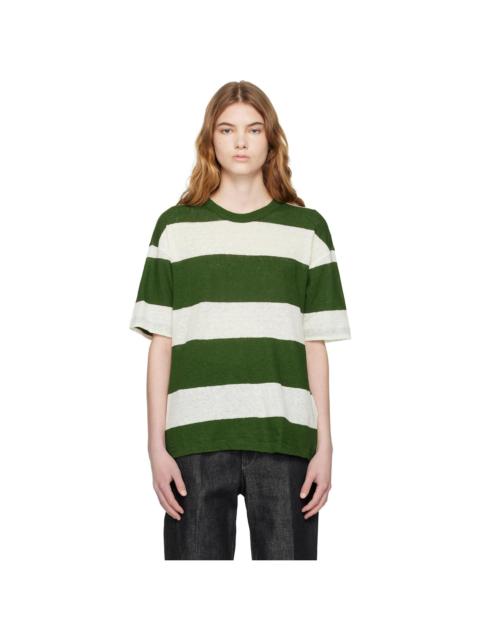 Green & Off-White Triple Stripe T-shirt