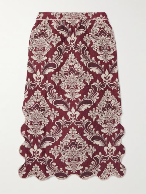 Cotton-blend Jacquard Midi Skirt