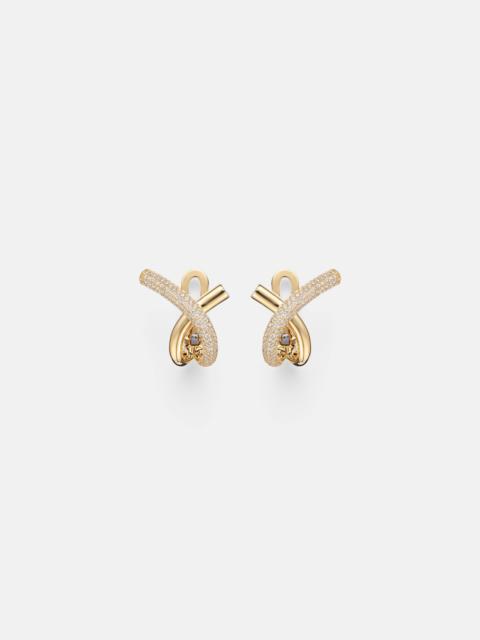 18kt gold (750/1000) earrings with diamonds