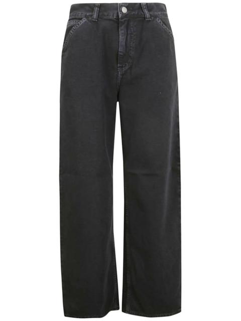 mid-rise straight-leg jeans