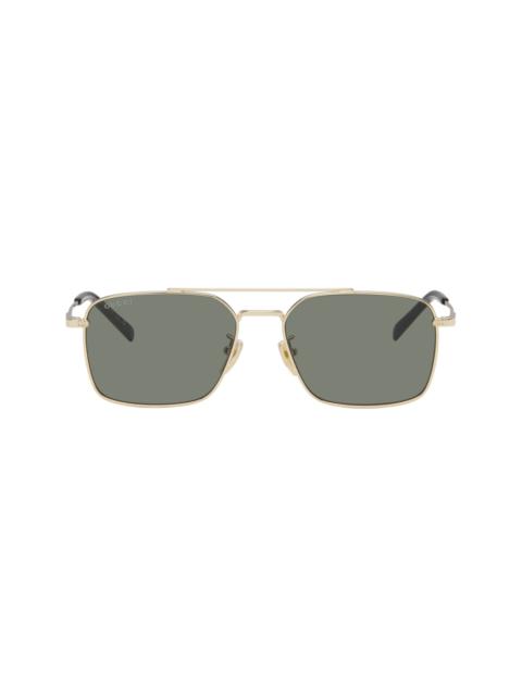 Gold Specialized Fit Rectangular Sunglasses