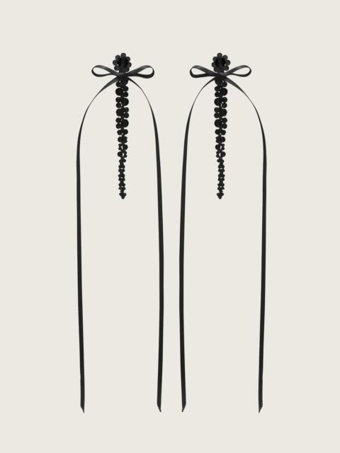 Slim Bow Ribbon Drip Earrings