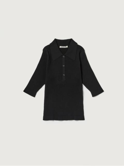 COTTON HIGH GAUGE RIB KNIT POLO