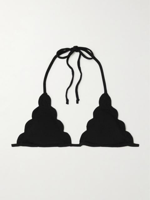 Broadway Scalloped Recycled Seersucker Bikini Top