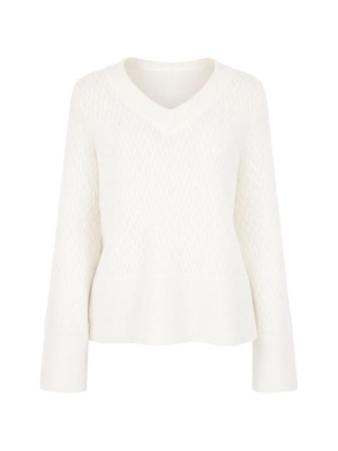 V-neck long-sleeve knitwear