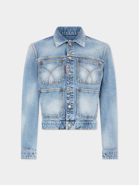LIGHT DIAGONALE WASH 70'S JEAN JACKET
