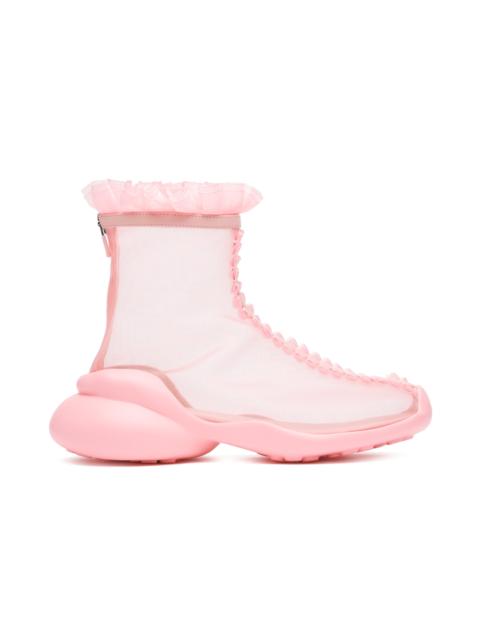 PINK MESH RUFL BOOTS