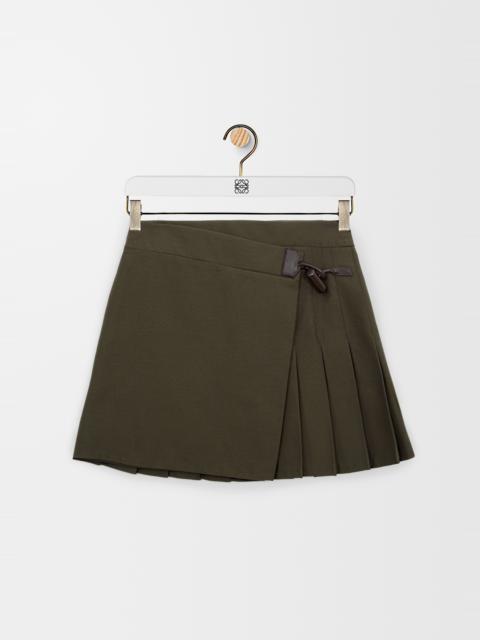 Pleated mini skirt in cotton blend